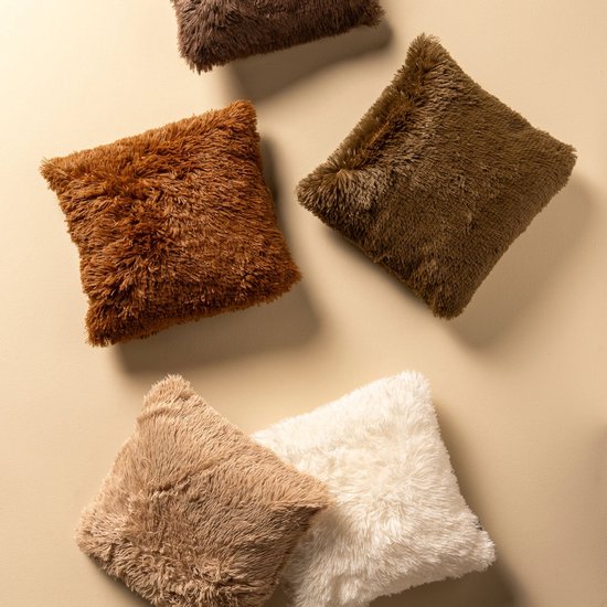 Dutch Décor FLUFFY - Housse de coussin 60x60 cm - Chocolate Martini - Marron