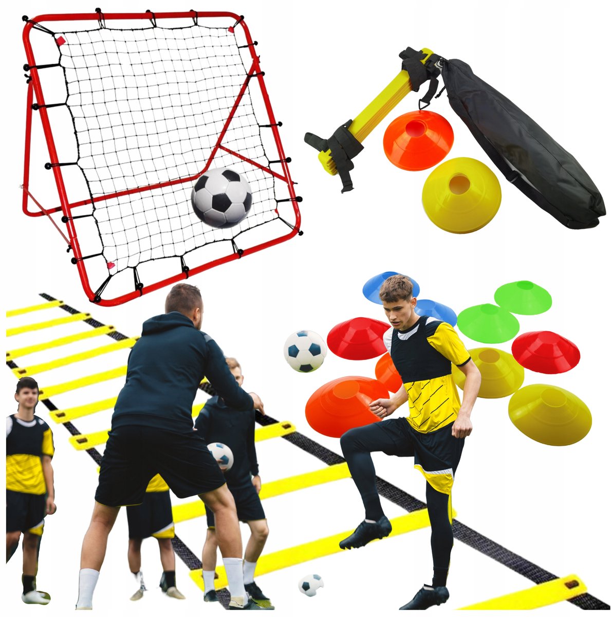 Voetbal Trainingsset: Coördinatiedrilling, Rebounder & Kegels