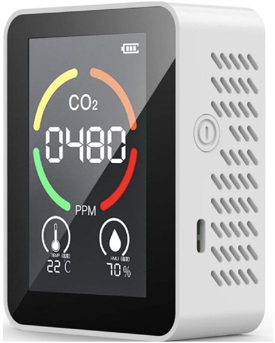 Co2 Meter - 3 IN 1 - Hygrometer - Binnen - Luchtvochtigheidsmeter - Koolstofdioxide Detector - Melder - Monitor