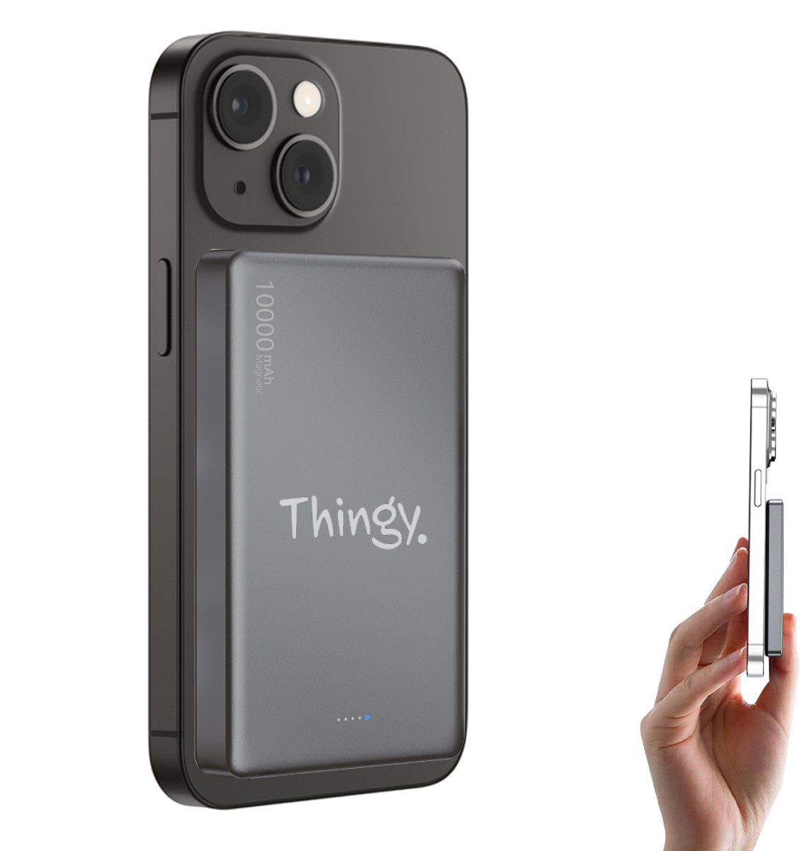 Thingy Premium Powerbank 10000 mAh - Draadloos Opladen - 20W - Thingy® - €32,95