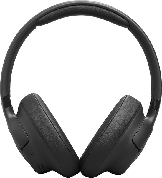 Zwarte JBL koptelefoon op grijze achtergrond.