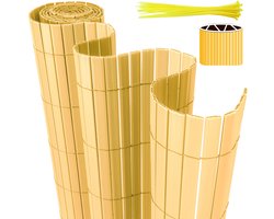 PVC Tuinscherm - balkon Tuinafscheiding & Balkonscherm terras en tuin - Bamboekleur - 0.8x4m