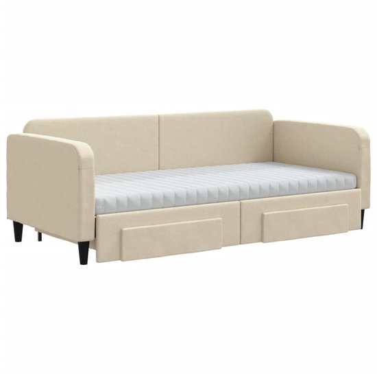 vidaXL-Slaapbank-met-onderschuifbed-en-lades-90x200-cm-stof-crèmekleur
