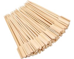 Kadirelli Bamboe Barbecue Skewers 18cm - Set van 50 Stuks - Houten Kebab Stokjes - Voor Grillen van Cocktails, Fruit, Burgers en Marshmallows