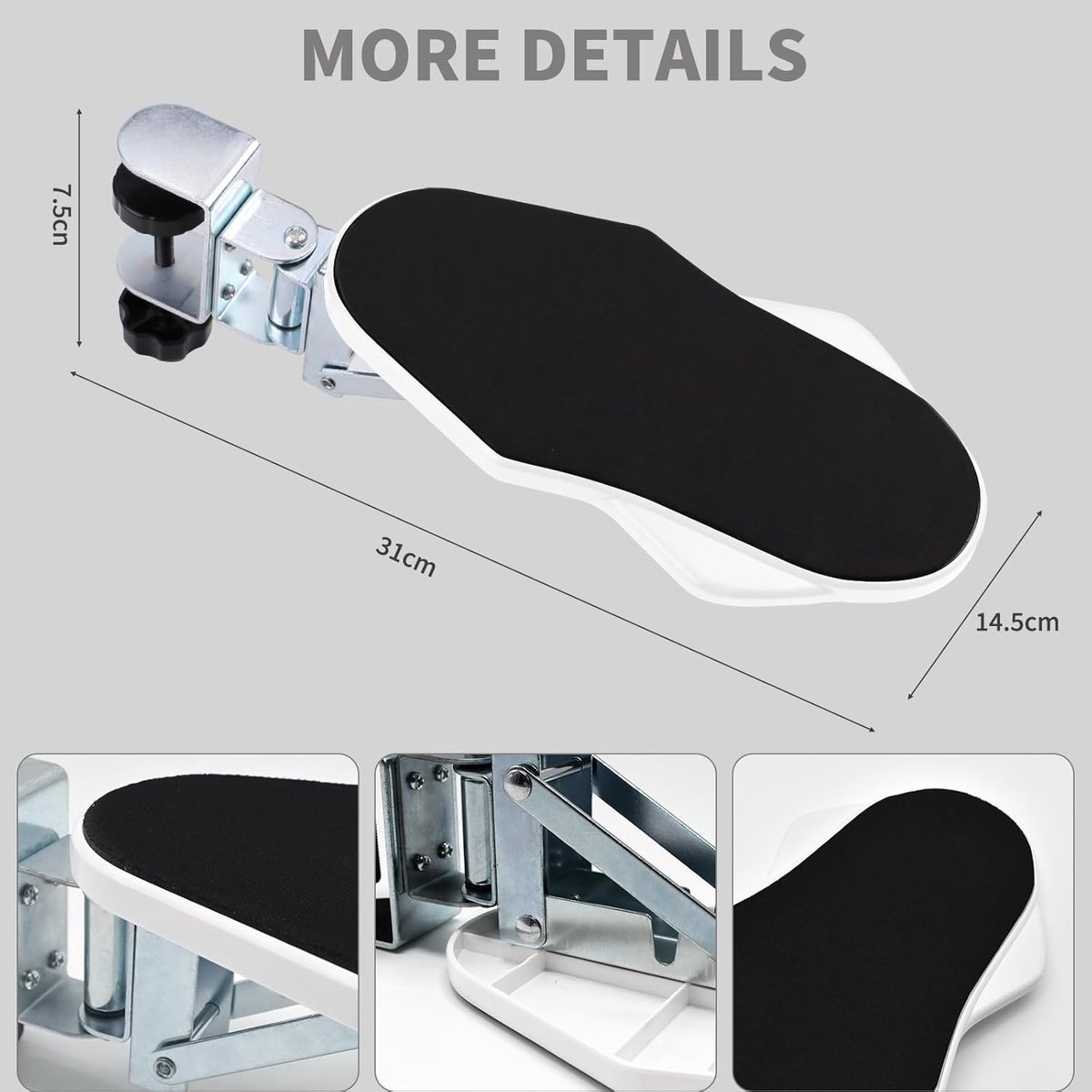 Stunq® Ergonomische Armsteun met 180° Draaibare Polssteun voor Bureaugebruik Thuis en Kantoor