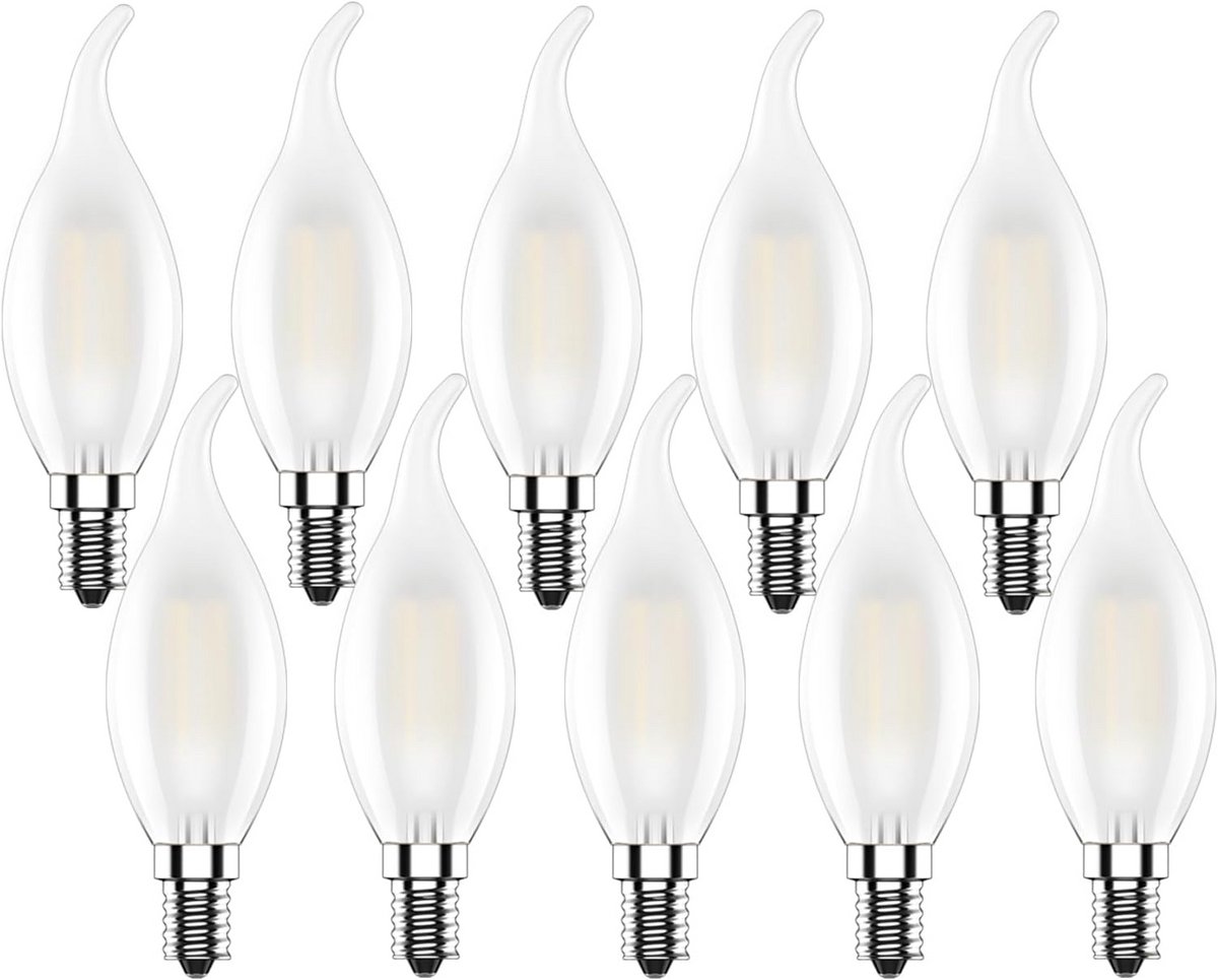 10x E14 LED Kaarslamp 4W - Warm Wit 2700K - 400LM - Niet Dimbare Kaarslamp voor Kroonluchter