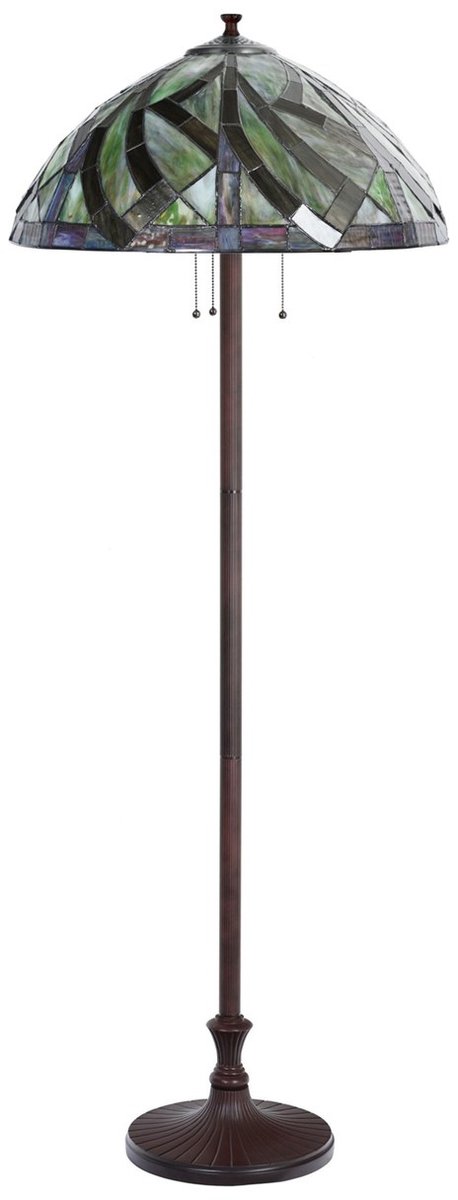 Coloured by Art Tiffany Vloerlamp Willow - Art Deco Trade Donkergroen