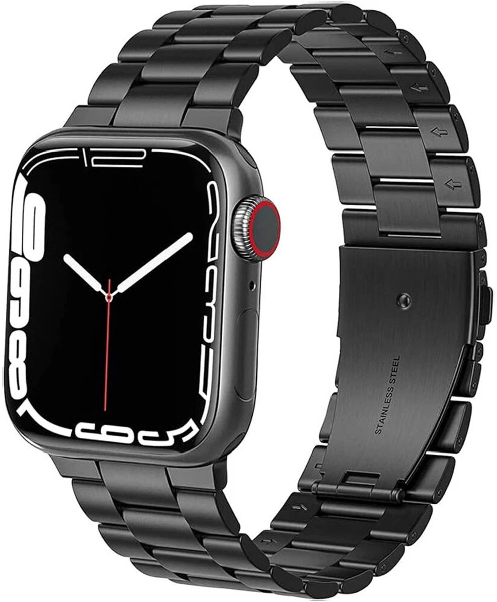 Casemania Watch Bandje Geschikt voor Apple Watch Series 11 (42mm - 2025) - Zwart - Verstelbare RVS Metalen Horlogenbandje - Stainless Steel SmartWatch Strap