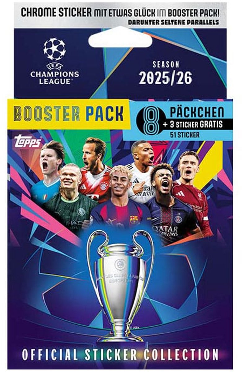 Topps/Merlin UEFA Champions League 2025/26 Sticker Collection Eco Pack with Stickers