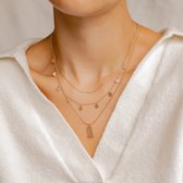 Hey Happiness Multi Couches Chaîne en Couches Set Dames – Set de 2 – Délicat et Élégant – Acier Inoxydable 18K Or Rose – Ajustable – Or Rose