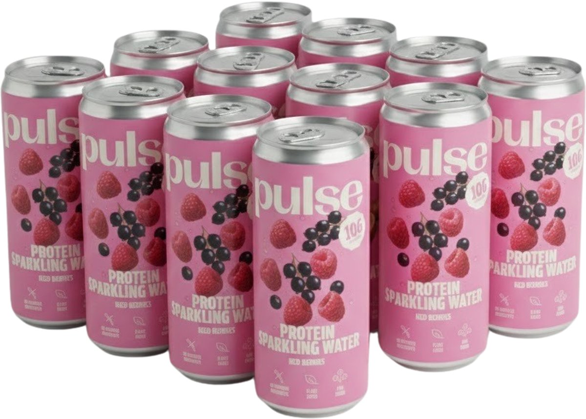 Pulse Protein – Pack Bruisende Proteïnedranken Rode Vruchten 12x330ml