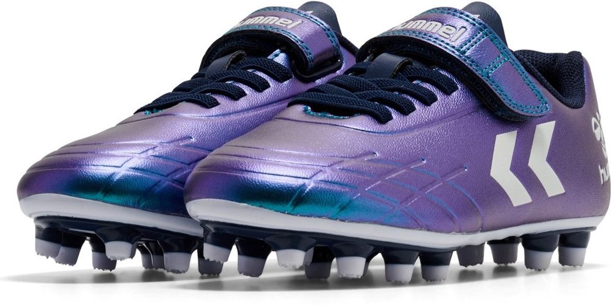 Hummel Kinder voetbal schoenen Top Star F.G. Jr 216568 in groen en meerdere kleuren, maat 34, met klittenbandsluiting.