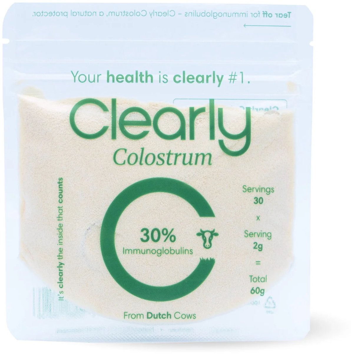Clearly Colostrum – 30% IgG Immunoglobulinen - Van Nederlande koeien