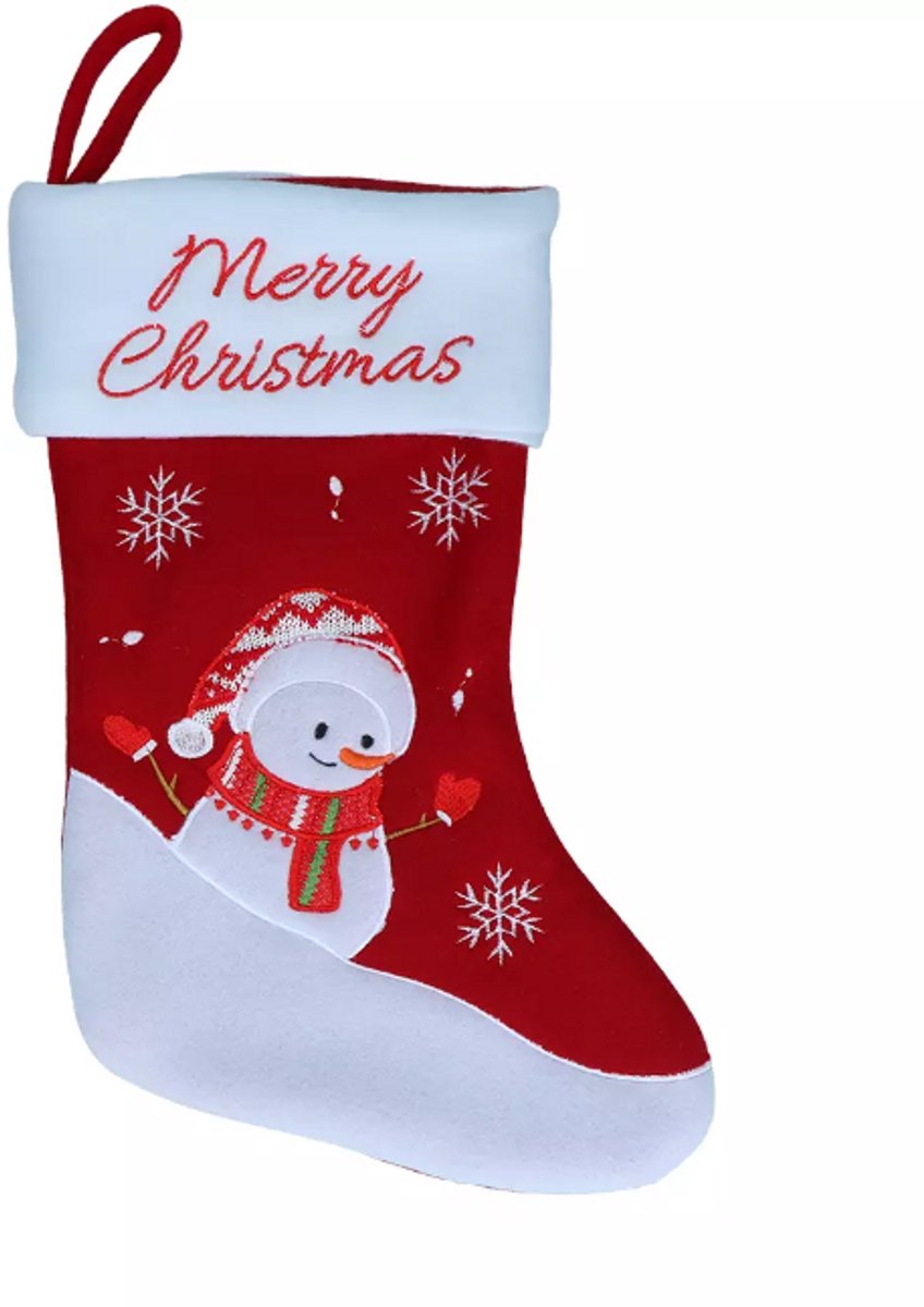 Hofman Animal Care Kerstsokken voor Huisdieren - 20 x 38 cm - Kerstdecoratie - Kerstversiering voor Honden - Stocking Snowman