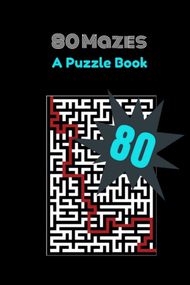 80 Uitdagende Doolhoven Puzzelboek voor Volwassenen en Kinderen