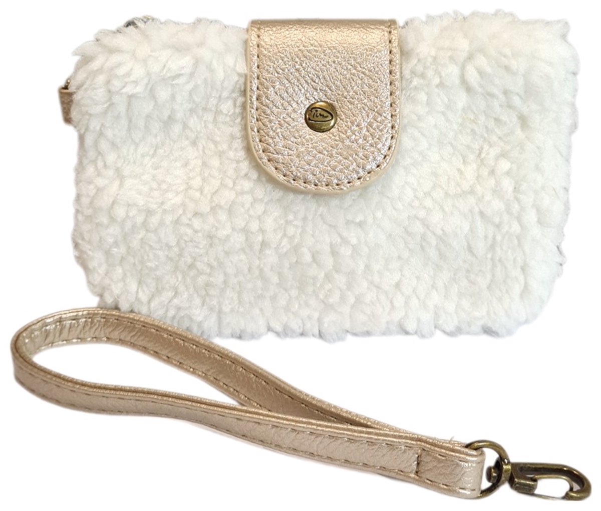 I'm Dutch-Portemonnee-Teddy-Ecru-Lina-Gold-20cm x 14cm
