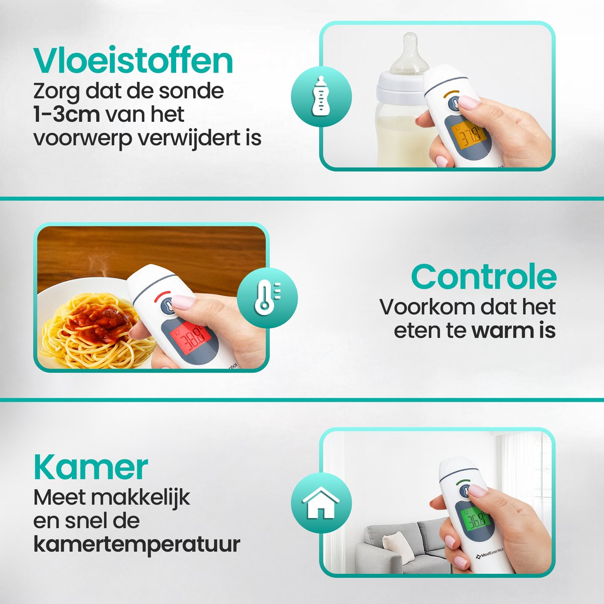 MostEssential 2-in-1 Digitale Koortsthermometer - Oorthermometer – Thermometer Voorhoofd & Lichaam - Koortsthermometer voor Volwassenen, Kinderen en Baby's - Contactloos - IR30 — cadeau in Cadeau-ideeën - foto 6