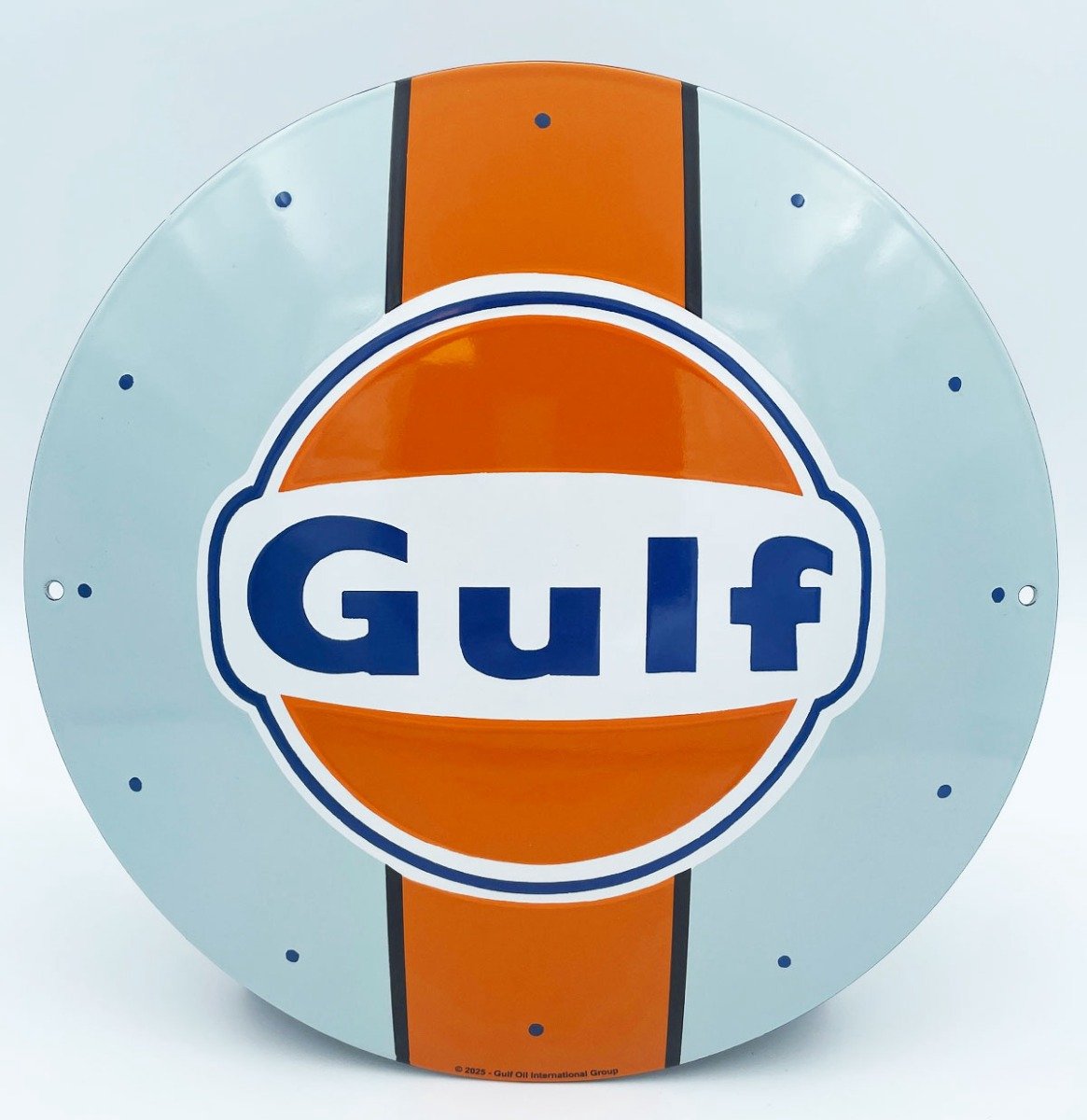 Gulf Race Emaille Bord 30 cm- Officieel Gelicentieerd door Bennies Fifties