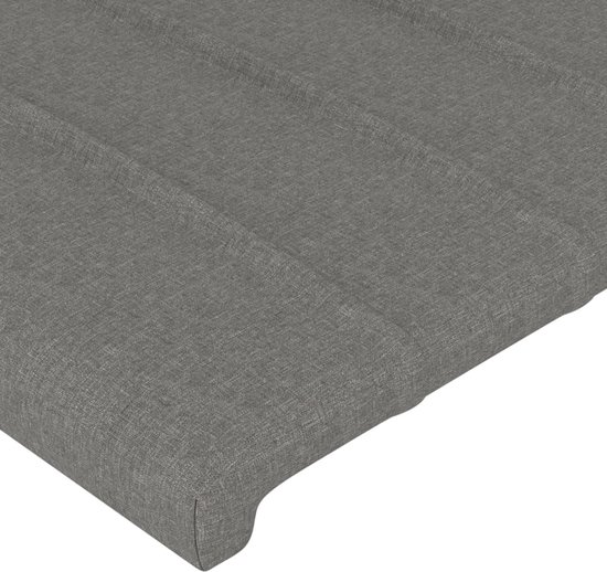 vidaXL Tête de lit avec bords Gris foncé Tissu 93x23x78/88 cm