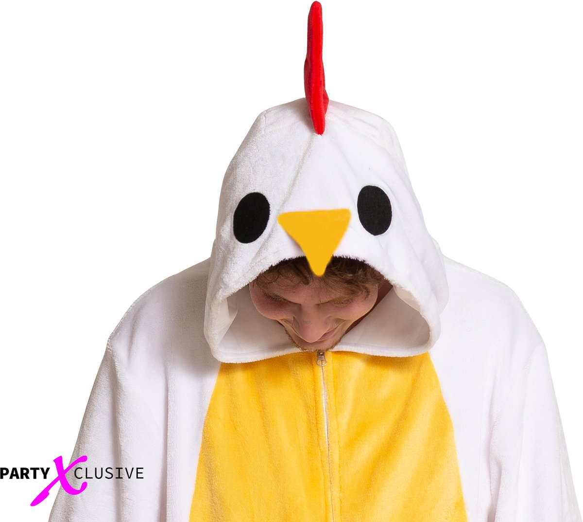 Partyxclusive Kippen Onesie Dieren Onesie Dieren Kostuum Carnavalskleding Carnaval kostuum verkleedkleding Volwassenen - Onesie - Wit - Unisex - Polyester - Onesize — afbeelding 13