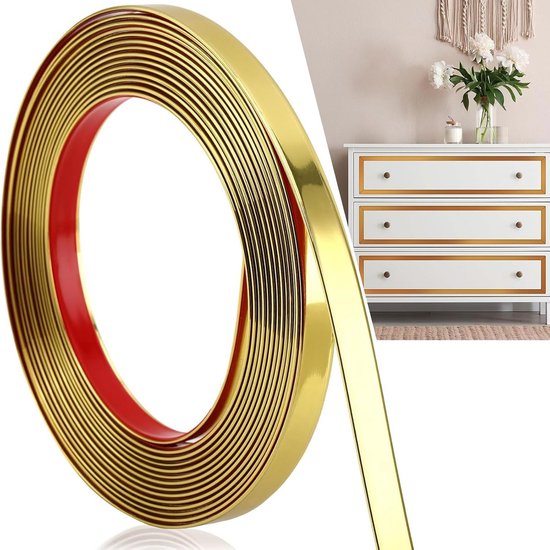 LALAGO Decoratieve sierlijst, flexibel, zelfklevend, afdichtingsstrips voor plafondlijsten, voor plafond, wanddoorgang, vloer, raam, wandranden (8 m, 12 x 9 mm, wit