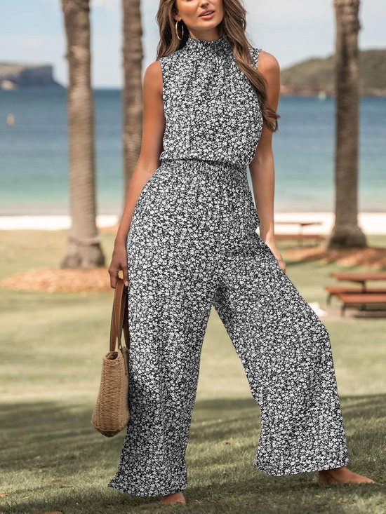 CUPSHE Maxi jumpsuit voor dames, met lange mouwen, rechte