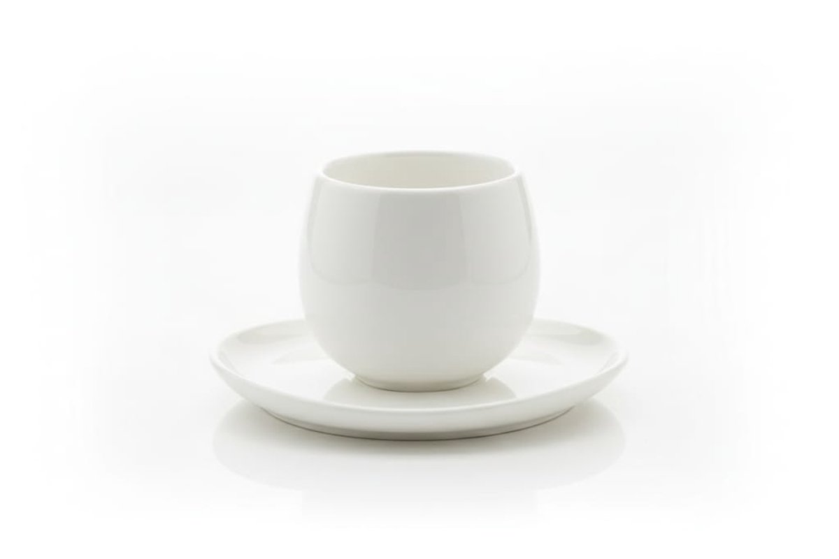 Bavary Kopjesset 6-delig – 200 ml – Koffiekopjes & Sauscups – Porselein – Inclusief Schoteltjes – Wit