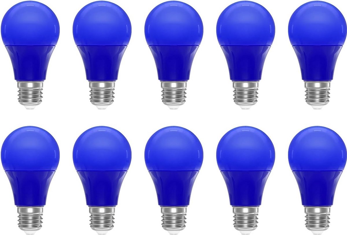 Blauwe E27 LED Gloeilamp A60 3W - Gekleurde Sfeerverlichting voor Binnen en Buiten