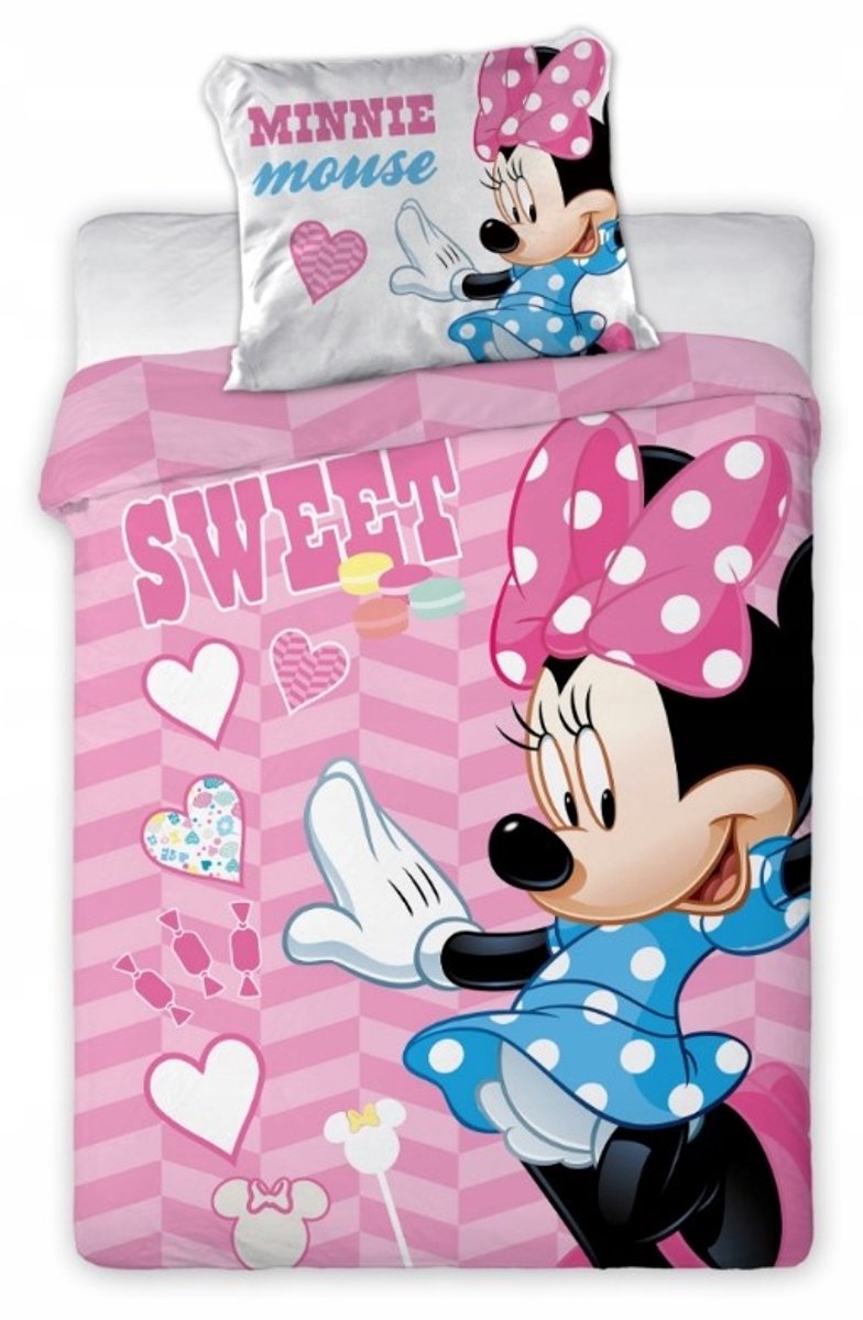 Disney Minnie Mouse BABY / Peuter dekbedovertrek Sweet - 100 x 135 cm / 40 x 60 cm - Katoen