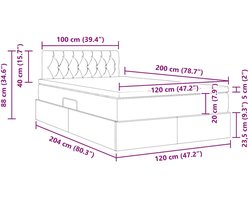 vidaXL - Opbergbed - met - LED - met - matras - met - LED - Zwart - 120 - x - 200 - cm - Fluweel