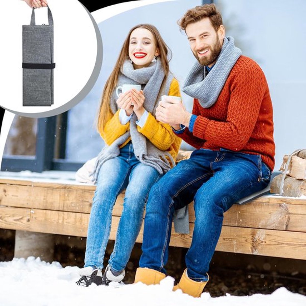 REWYTAZ Opvouwbaar Verwarmd Zitkussen met 3 Temperatuurstanden - afbeelding 2