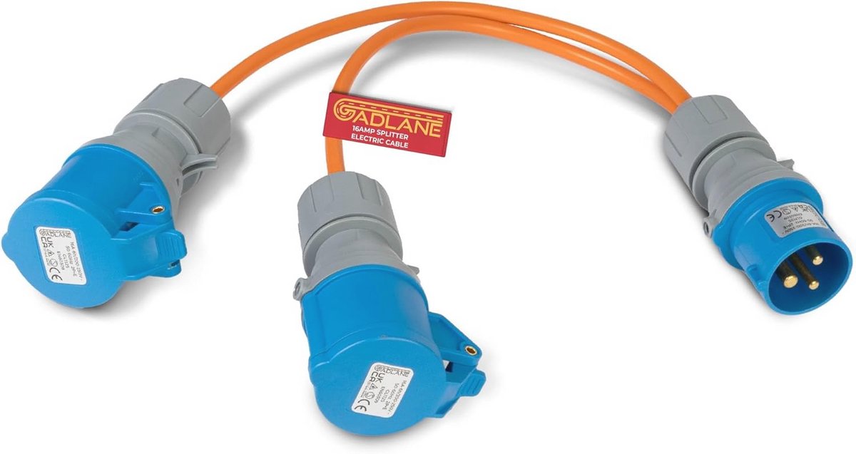 Splitterkabel 16A - 2-Weg Stroomsplitter voor Caravan en Kamperen