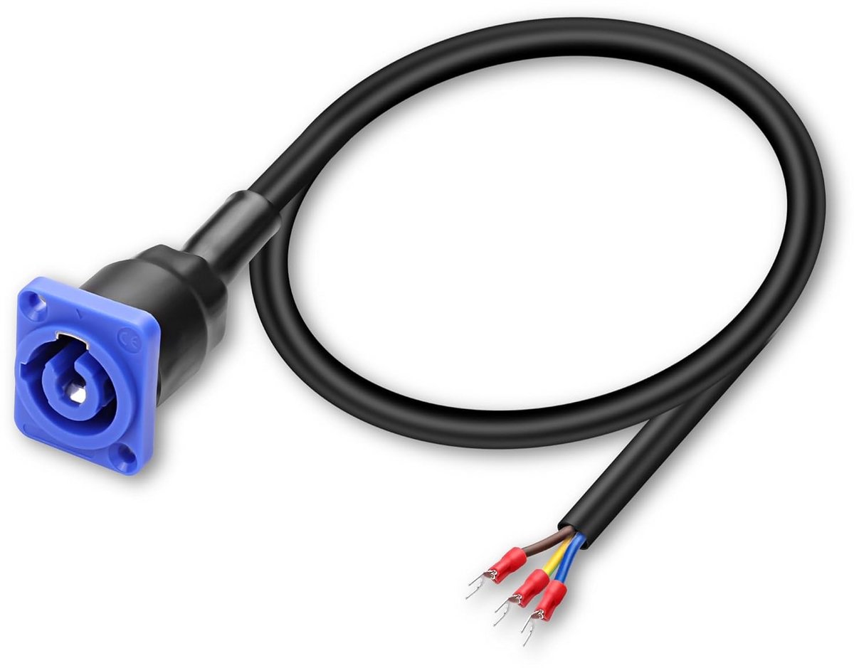 PowerCon Ingang Paneelmontage naar Y Spade Stekker Kabel 20A/250V 3-pins AC Stroomaansluiting Verlengsnoer