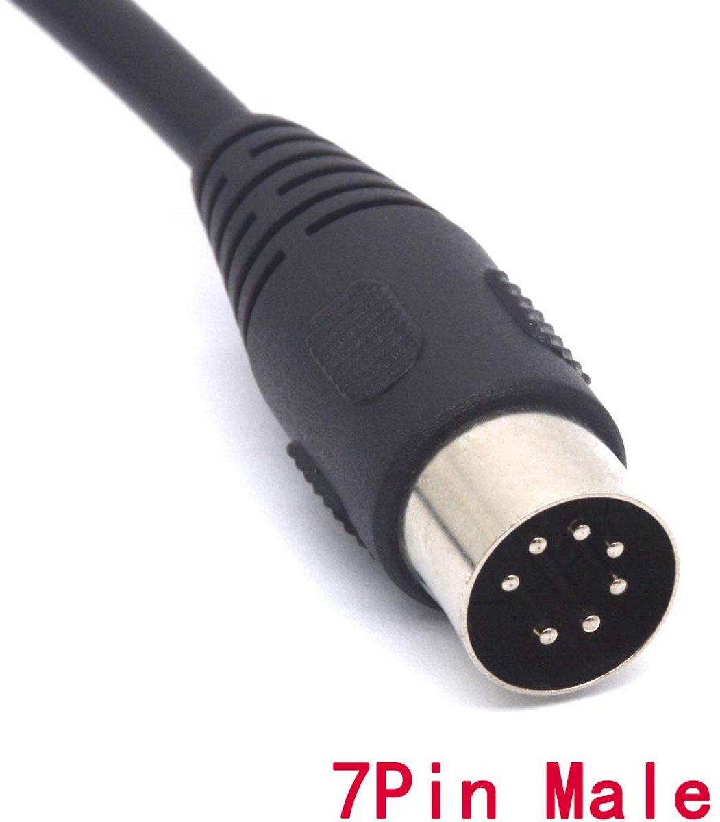 Korte 7-Pin DIN Mannelijk naar 2 RCA Vrouwelijke Audiokabel voor Stereo Systemen