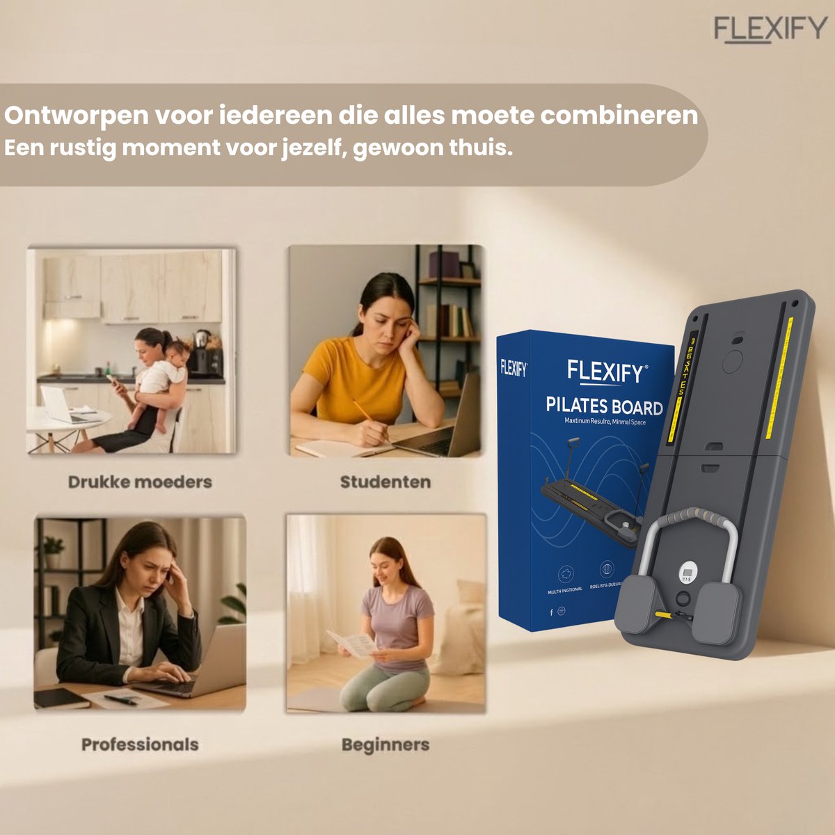 Flexify® Pilates Board 2026 Model - Inclusief Sokken en Mat - afbeelding 3