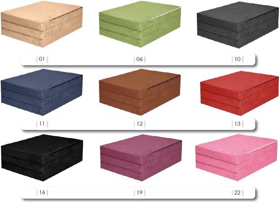 Opvouwbare matras voor logeerbed, futon en poef - 195 x 80 x 9 cm, kleur blauw van Merano — afbeelding 4
