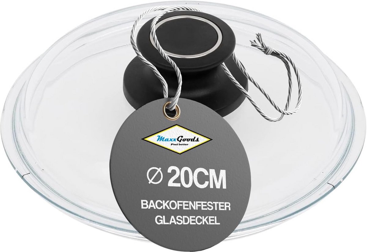 Hittebestendige Glazen Pan Deksel met Stoomventiel - Diameter 20 cm