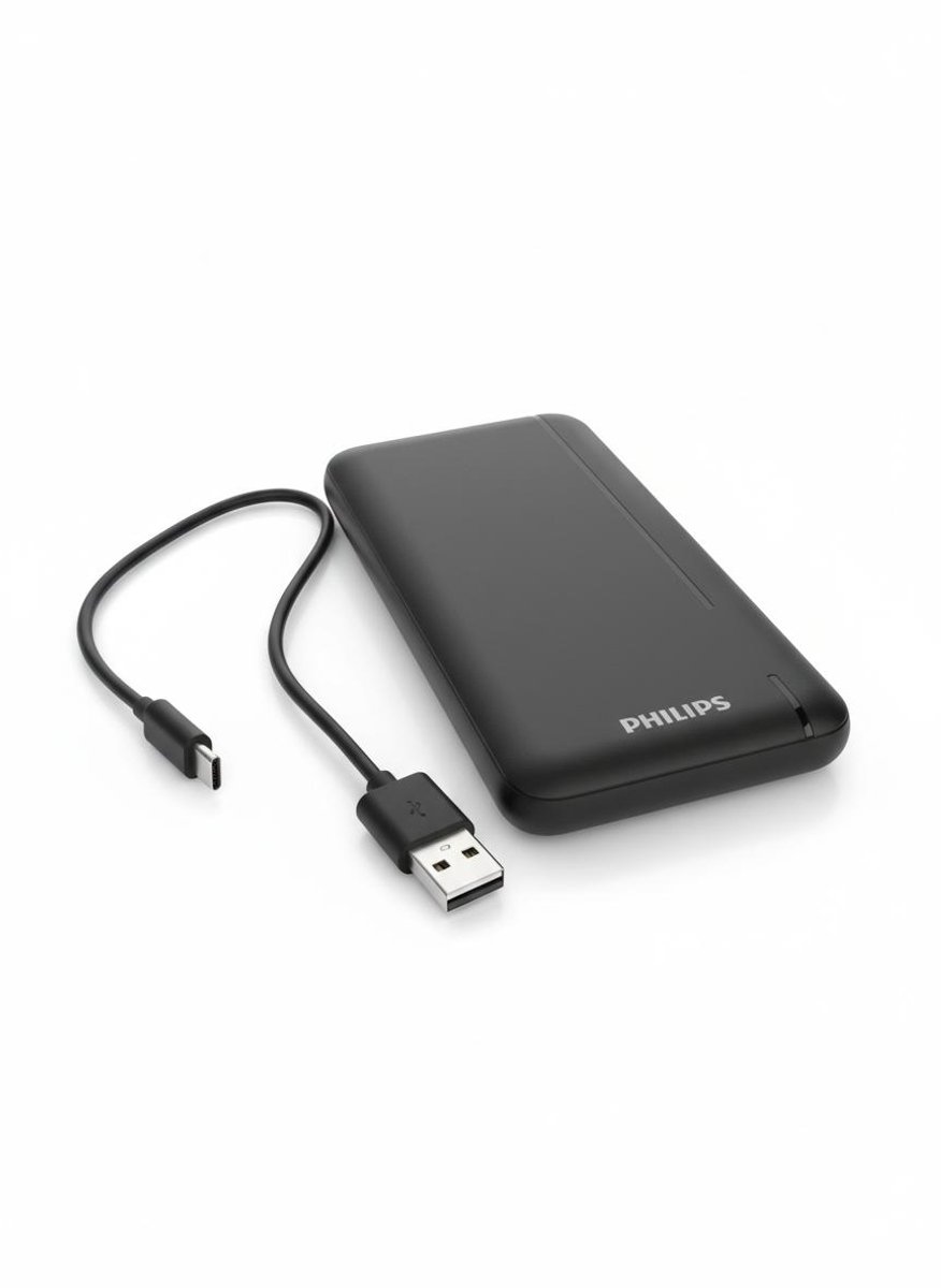 Philips Powerbank 10000 mAh USB-C – PD 20W – Externe Oplader – Zwart
