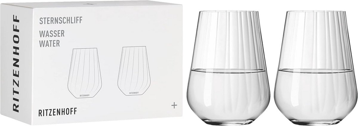 Elegante sterslijping waterglasset set van 2 - 500 ml
