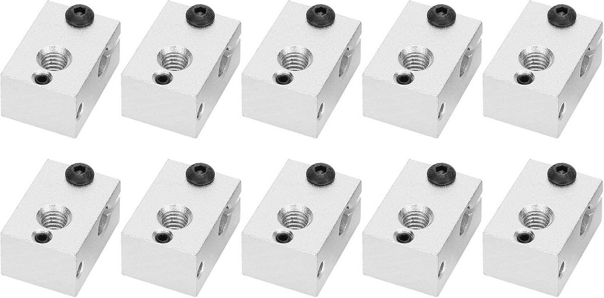 10 Stuks Aluminium Verwarming Blokken voor 3D Printer Extruder V6 Montage