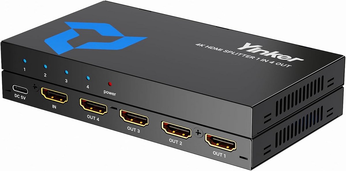 HDMI Splitter 1 In 4 Uit: Schakelaar voor Meerdere Schermen