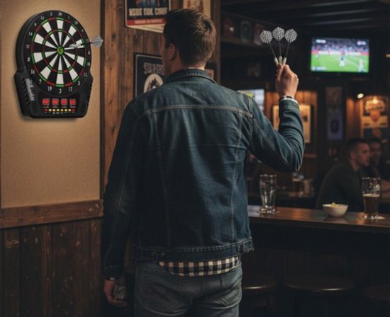MOZY® - Elektronisch Dartbord - tot 16 Spelers - met 6 Dartpijlen en 24 Opzetstukken - Automatische Puntentelling - 27 Spellen en 243 Gamemodi van mozy — afbeelding 5