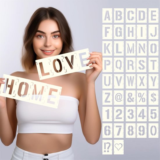 4 Inch Lettersjablonen, 42 Stuks Letter- En Cijfersjablonen Herbruikbare Alfabetsjablonen Doe Het Zelfkunst