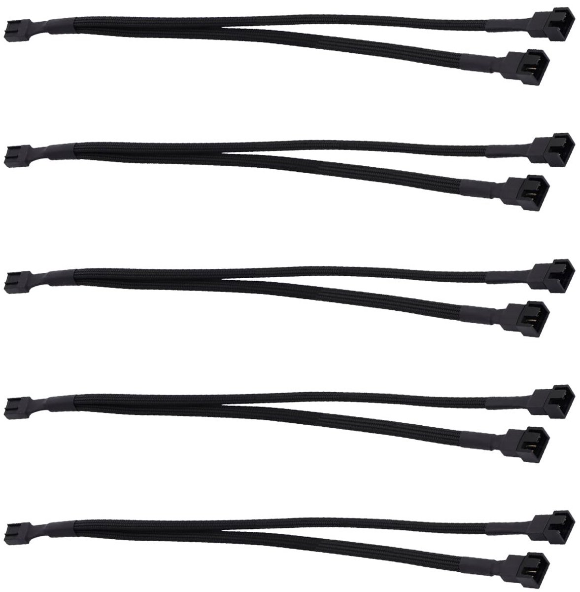 5-Pack Ventilator Splitter Kabel voor PC Kast - 4-Pin PWM Verlengsnoer