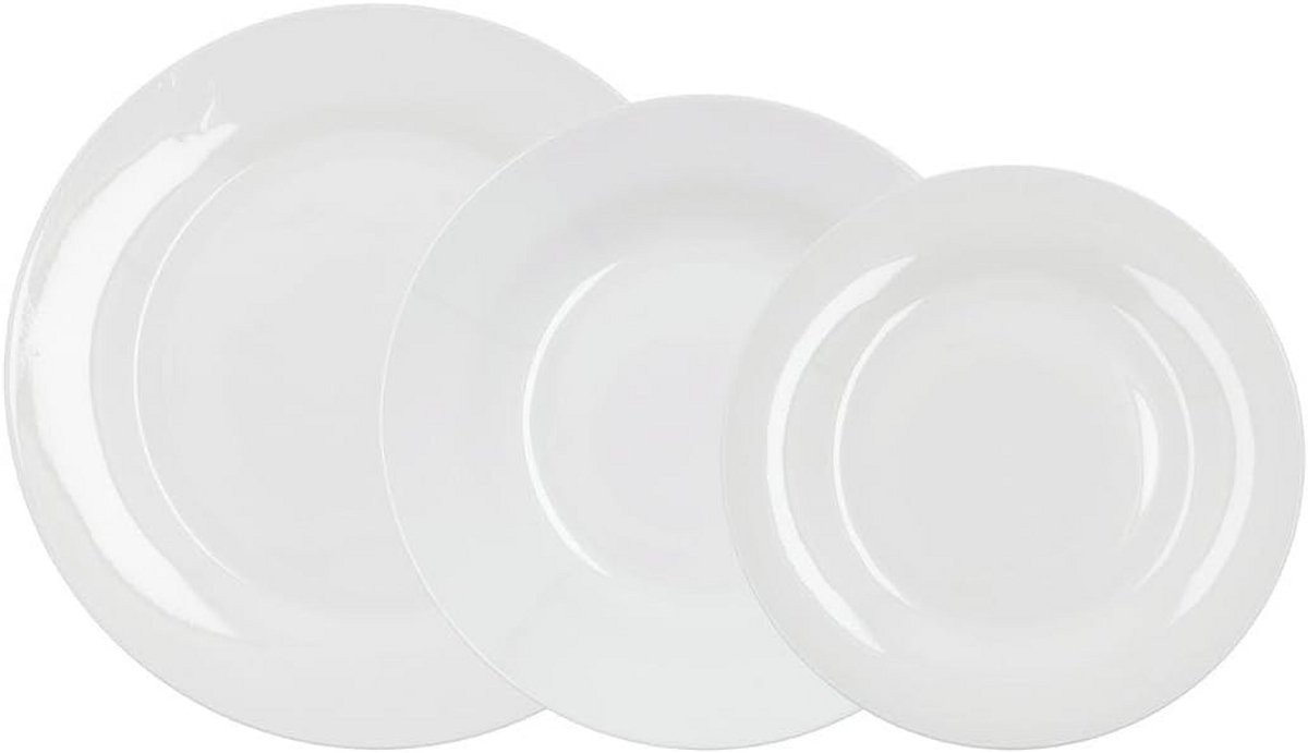 18-delig Wit Porseleinen Tafelservies Set voor 6 Personen
