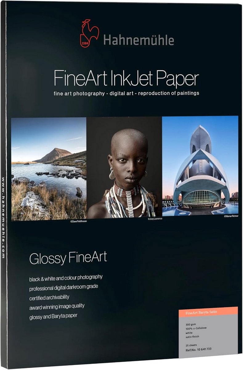 Fotopapier Baryta Satijn Wit 300 g/m² A4 25 Vellen Fine Art Papier