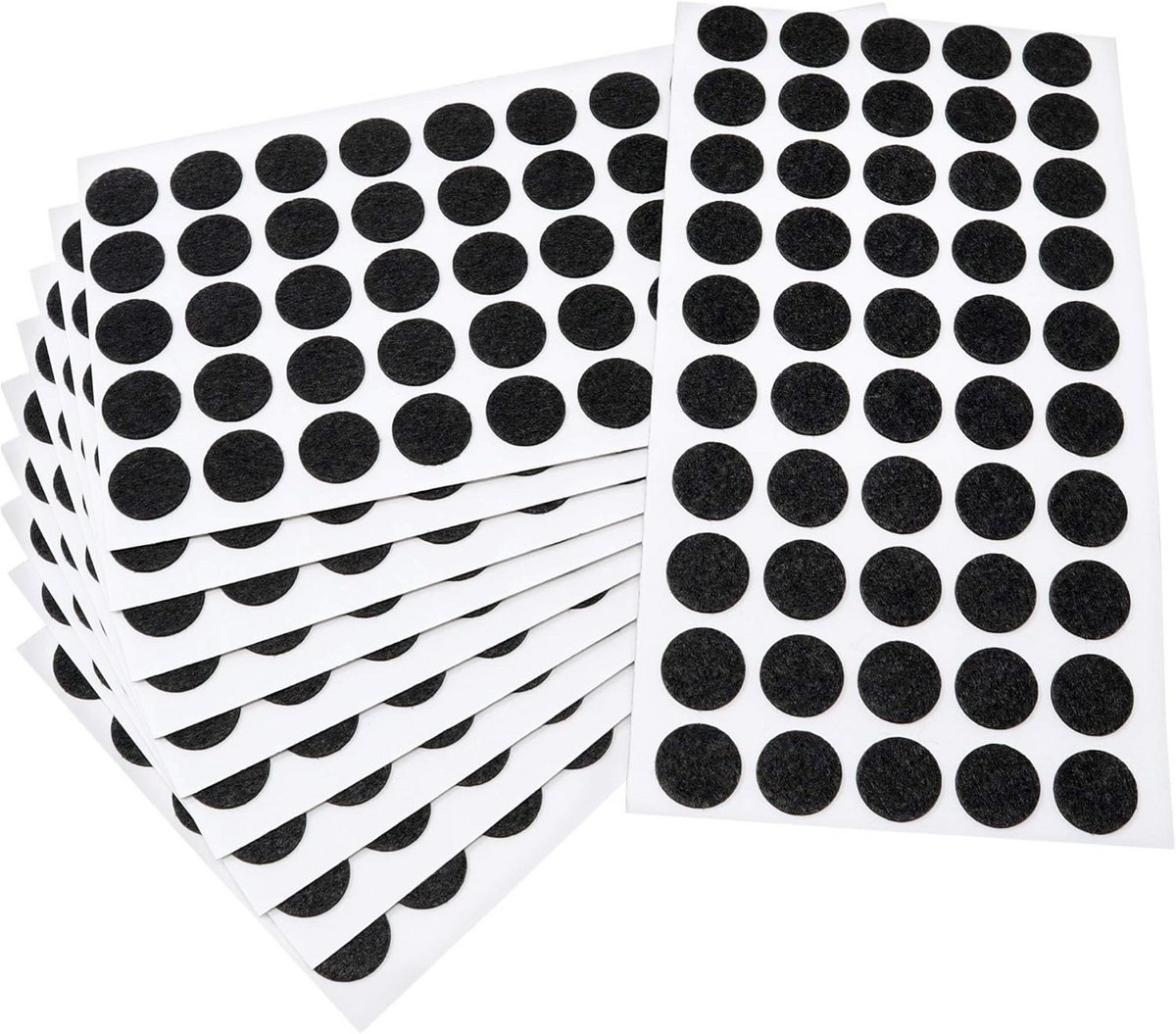 500x Zelfklevende Viltglijders Rond Zwart Ø 16 mm - Dunne Meubelbeschermers 1,5 mm
