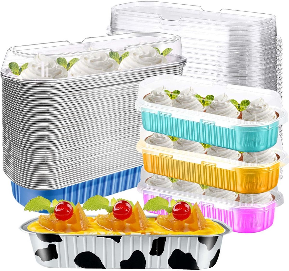 50 stuks Mini Cakevormen met Deksel voor Broodjes en Muffins