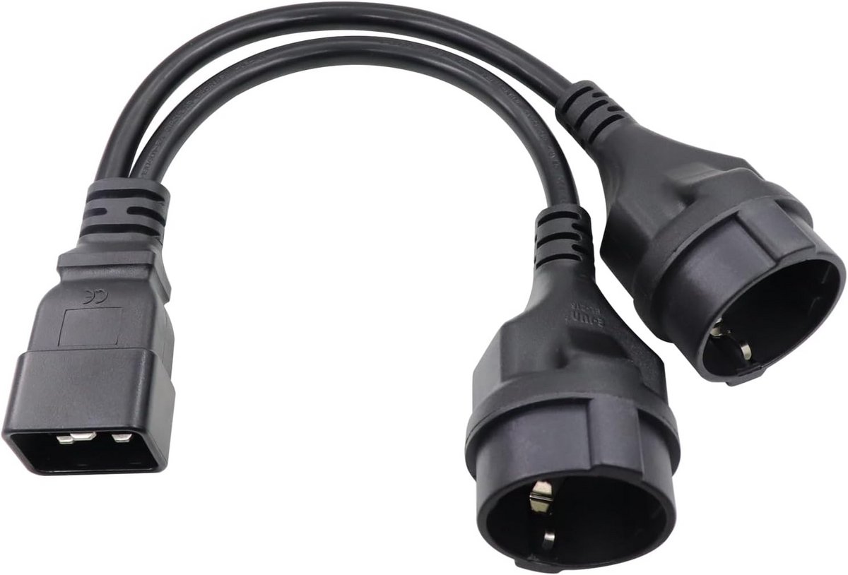 Adapterkabel C20 naar Dubbele Eurostekkers voor UPS Systemen