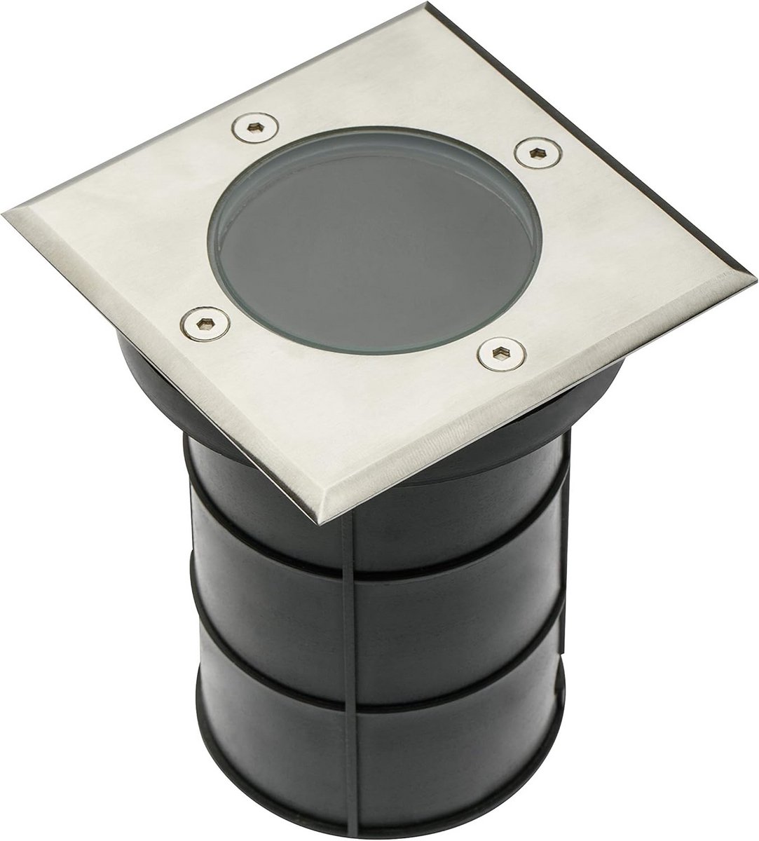 GTV lighting ON-ALFAKGU10-06 Tuinvloerlamp, max. 50 W, GU10, IP67, AC220-240V, 50/60Hz, roestvrijstalen look, grijs
